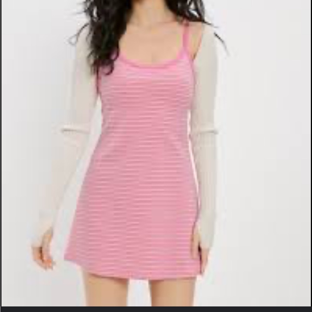 Shein Pink and White Striped Dress
